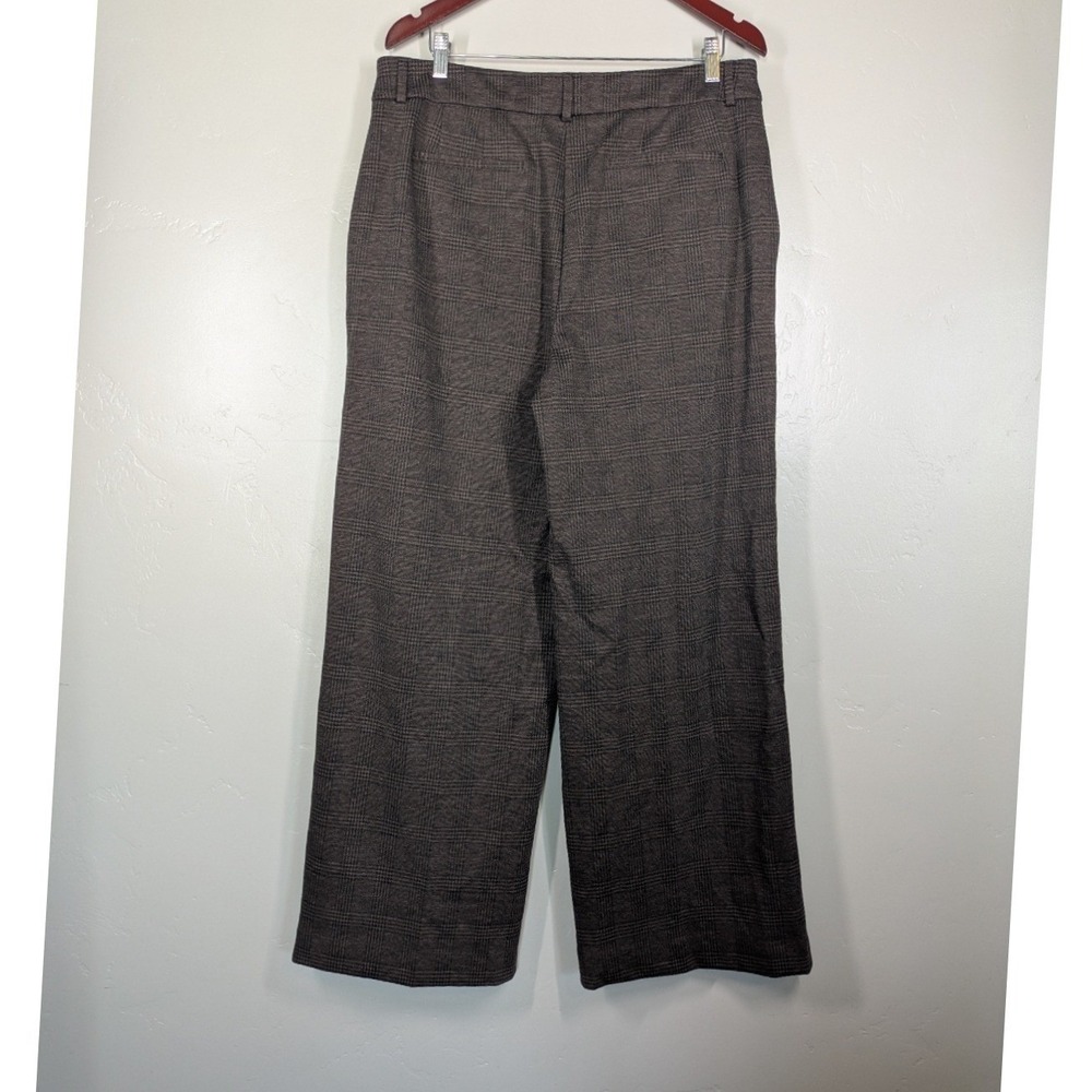Simply Vera Vera Wang Wide Leg Houndstooth Slacks 16 Dress Pants Brown Black - Picture 5 of 10